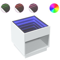 Produktbild för Soffbord med Infinity LEDs vit 50x50x50 cm