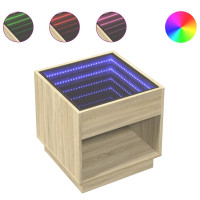 Produktbild för Soffbord med Infinity LEDs sonoma-ek 50x50x50 cm