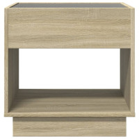 Produktbild för Soffbord med Infinity LEDs sonoma-ek 50x50x50 cm