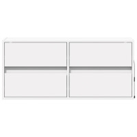 Produktbild för Väggmonterad tv-bänk LEDs vit 100x31x45 cm
