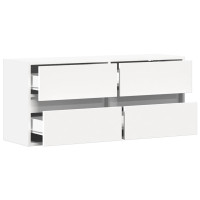 Produktbild för Väggmonterad tv-bänk LEDs vit 100x31x45 cm