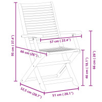 Produktbild för Hopfällbara trädgårdsstolar 4 st 57x66x95 cm massivt akaciaträ