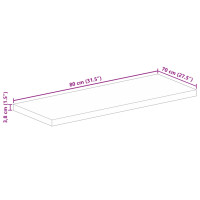 Produktbild för Bordsskiva 80x70x3,8 cm rektangulär massivt mango-trä