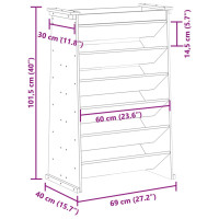 Produktbild för Odlingshylla för örter 69x40x101,5 cm massiv furu