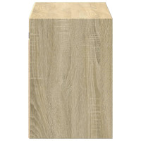 Produktbild för Väggmonterad tv-bänk LEDs sonoma-ek 100x31x45 cm