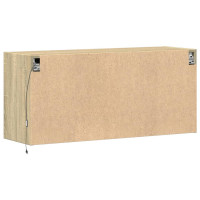 Produktbild för Väggmonterad tv-bänk LEDs sonoma-ek 100x31x45 cm