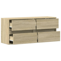 Produktbild för Väggmonterad tv-bänk LEDs sonoma-ek 100x31x45 cm