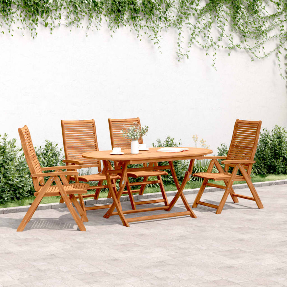 Produktbild för Justerbara trädgårdsstolar 4 st 56x72x107 cm massivt akaciaträ