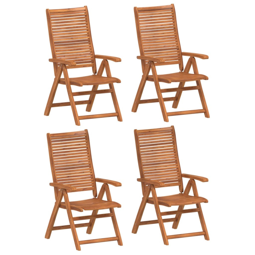 Produktbild för Justerbara trädgårdsstolar 4 st 56x72x107 cm massivt akaciaträ