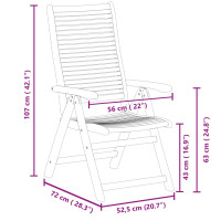 Produktbild för Justerbara trädgårdsstolar 4 st 56x72x107 cm massivt akaciaträ