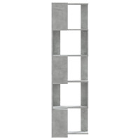 Produktbild för Bokhylla hörn 5 hyllplan betonggrå 50x50x179 cm konstruerat trä