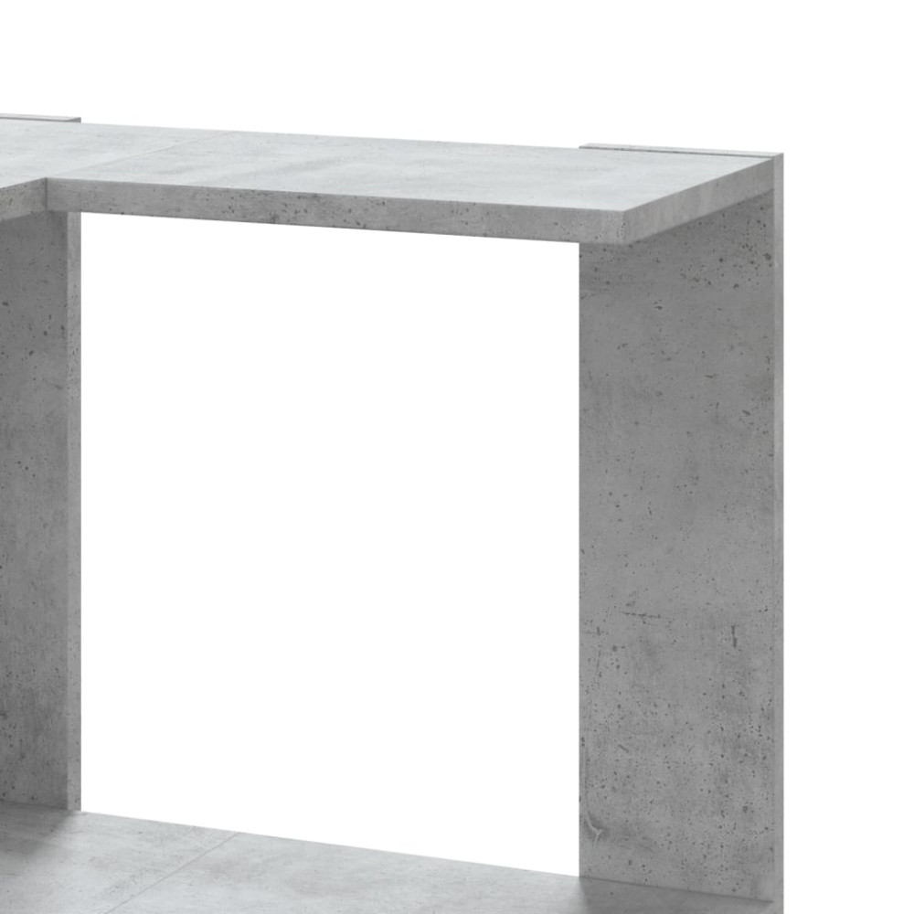 Produktbild för Bokhylla hörn 5 hyllplan betonggrå 50x50x179 cm konstruerat trä