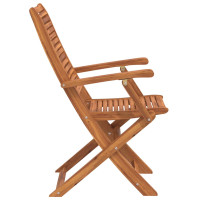 Produktbild för Hopfällbara trädgårdsstolar med armstöd 2 st massivt akaciaträ