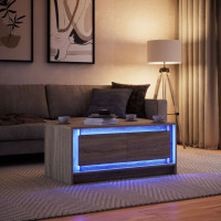 Produktbild för Soffbord med LEDs sonoma-ek konstruerat trä
