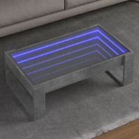 Produktbild för Soffbord med Infinity LEDs betonggrå 90x53x30 cm