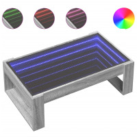 Produktbild för Soffbord med Infinity LEDs grå sonoma 90x53x30 cm