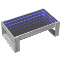 Produktbild för Soffbord med Infinity LEDs grå sonoma 90x53x30 cm