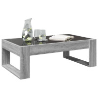Produktbild för Soffbord med Infinity LEDs grå sonoma 90x53x30 cm