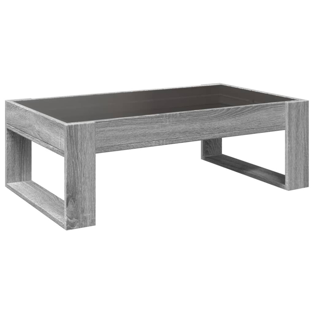 Produktbild för Soffbord med Infinity LEDs grå sonoma 90x53x30 cm