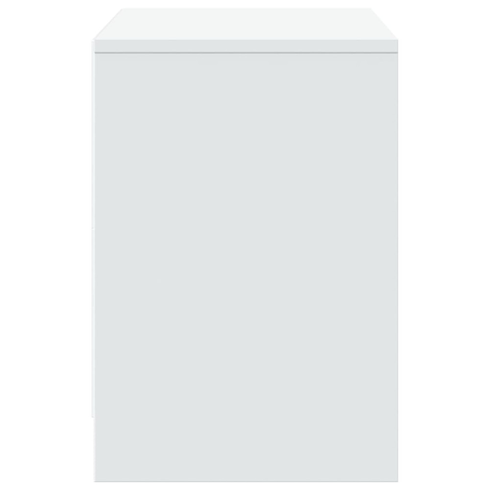 Produktbild för Tv-bänk med LEDs vit 100x34x50 cm konstruerat trä