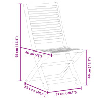 Produktbild för Hopfällbara trädgårdsstolar 6 st 51x66x95 cm massivt akaciaträ