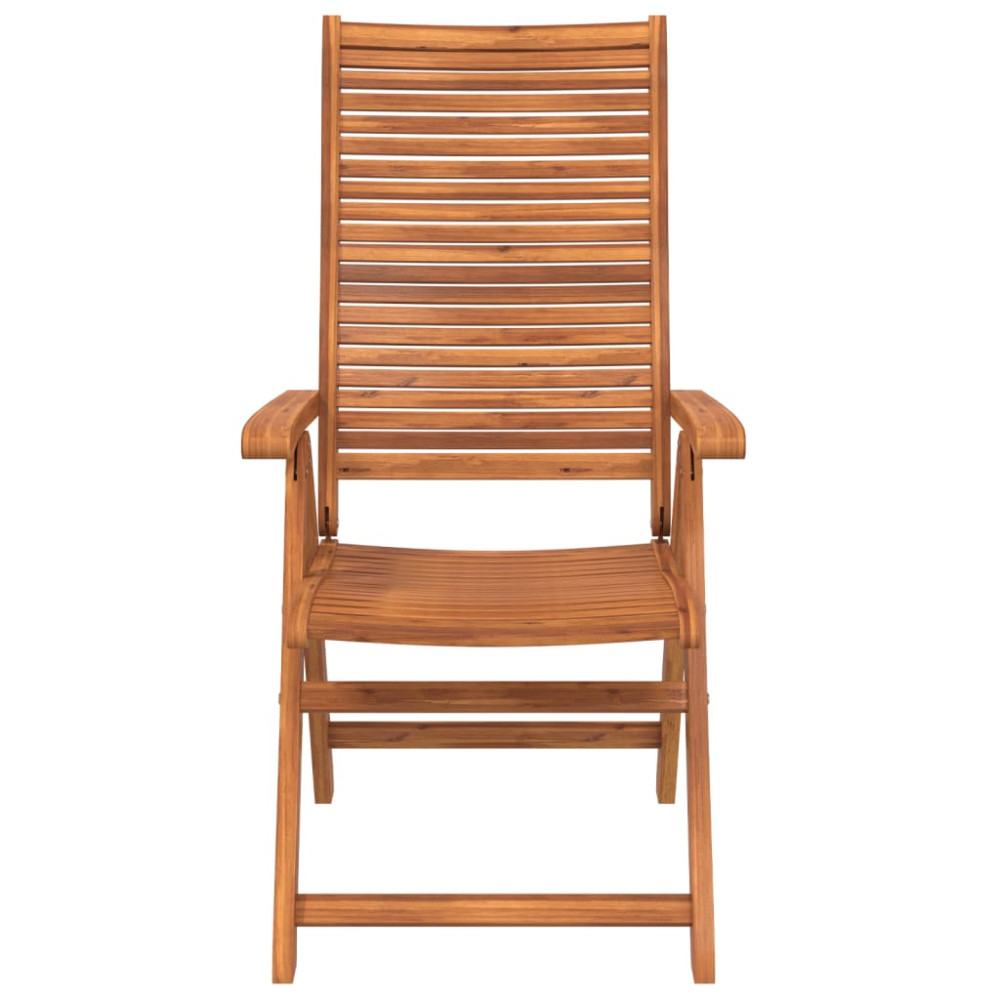 Produktbild för Justerbara trädgårdsstolar 8 st 56x72x107 cm massivt akaciaträ