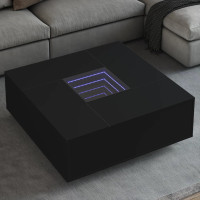 Produktbild för Soffbord med Infinity LEDs svart 100x100x40 cm