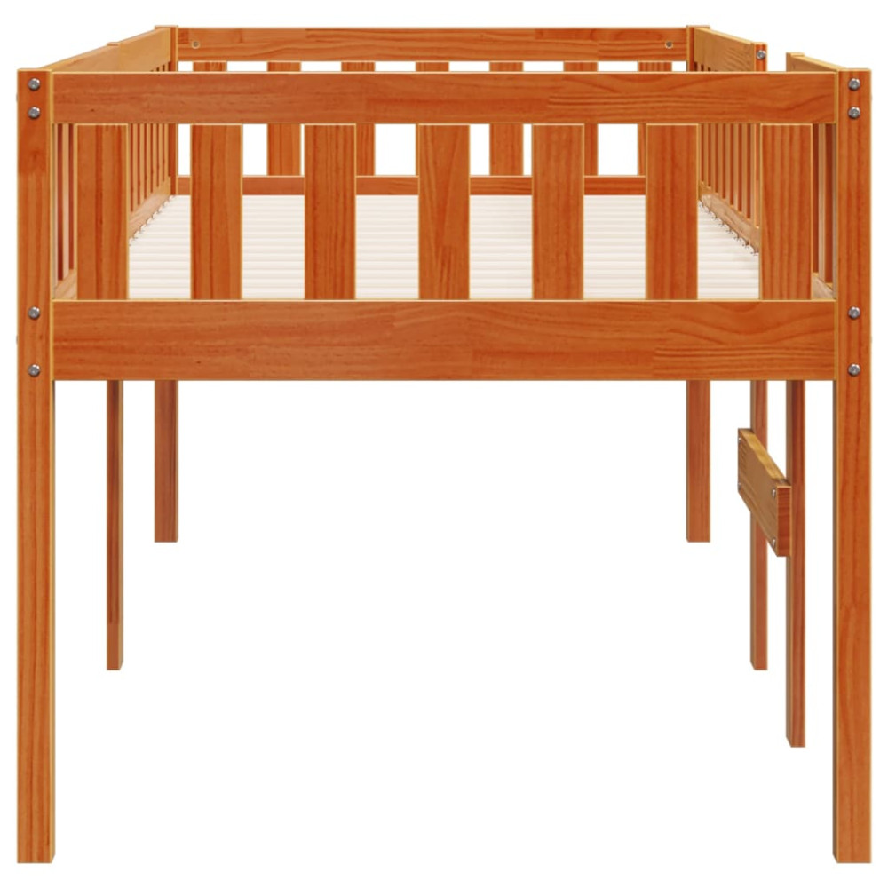 Produktbild för Barnsäng utan madrass vaxbrun 90x190 cm massiv furu