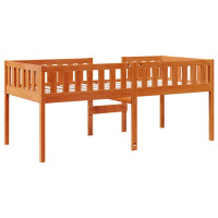 Produktbild för Barnsäng utan madrass vaxbrun 90x190 cm massiv furu