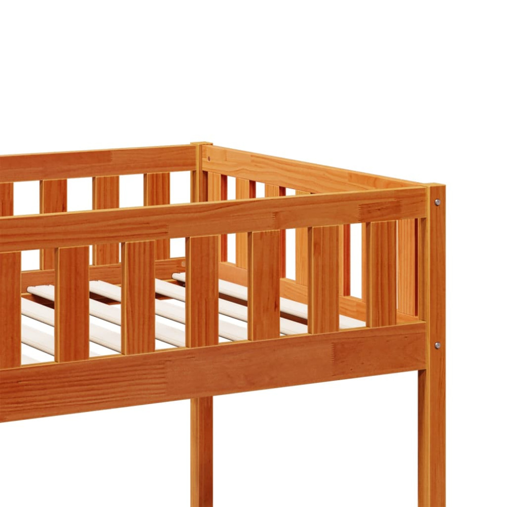 Produktbild för Barnsäng utan madrass vaxbrun 90x190 cm massiv furu