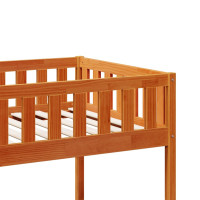 Produktbild för Barnsäng utan madrass vaxbrun 90x190 cm massiv furu