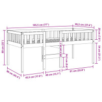 Produktbild för Barnsäng utan madrass vaxbrun 90x190 cm massiv furu