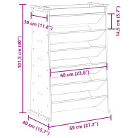 Produktbild för Odlingshylla för örter vaxbun 69x40x101,5 cm massiv furu