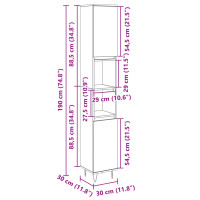 Produktbild för Badrumsskåp sonoma-ek 30x30x190cm konstruerat trä