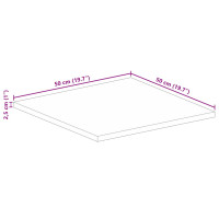 Produktbild för Bordsskiva 50x50x2,5 cm fyrkantig massiv mango-trä