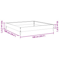 Produktbild för Rabattkant upphöjd vit 100x100x18,5 cm stål