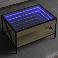 Produktbild för Soffbord med Infinity LEDs sonoma-ek 70x50x38 cm