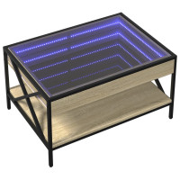 Produktbild för Soffbord med Infinity LEDs sonoma-ek 70x50x38 cm