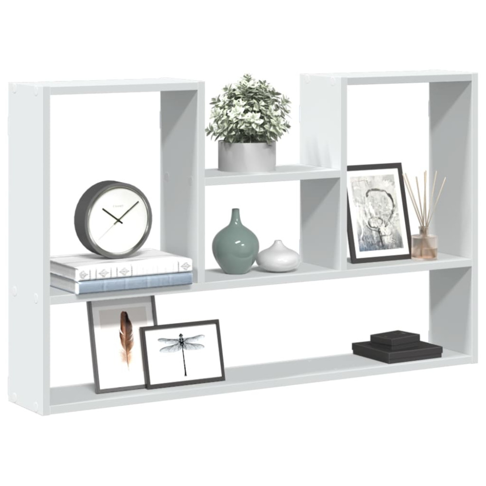 Produktbild för Vägghylla vit 99x15x60 cm konstruerat trä