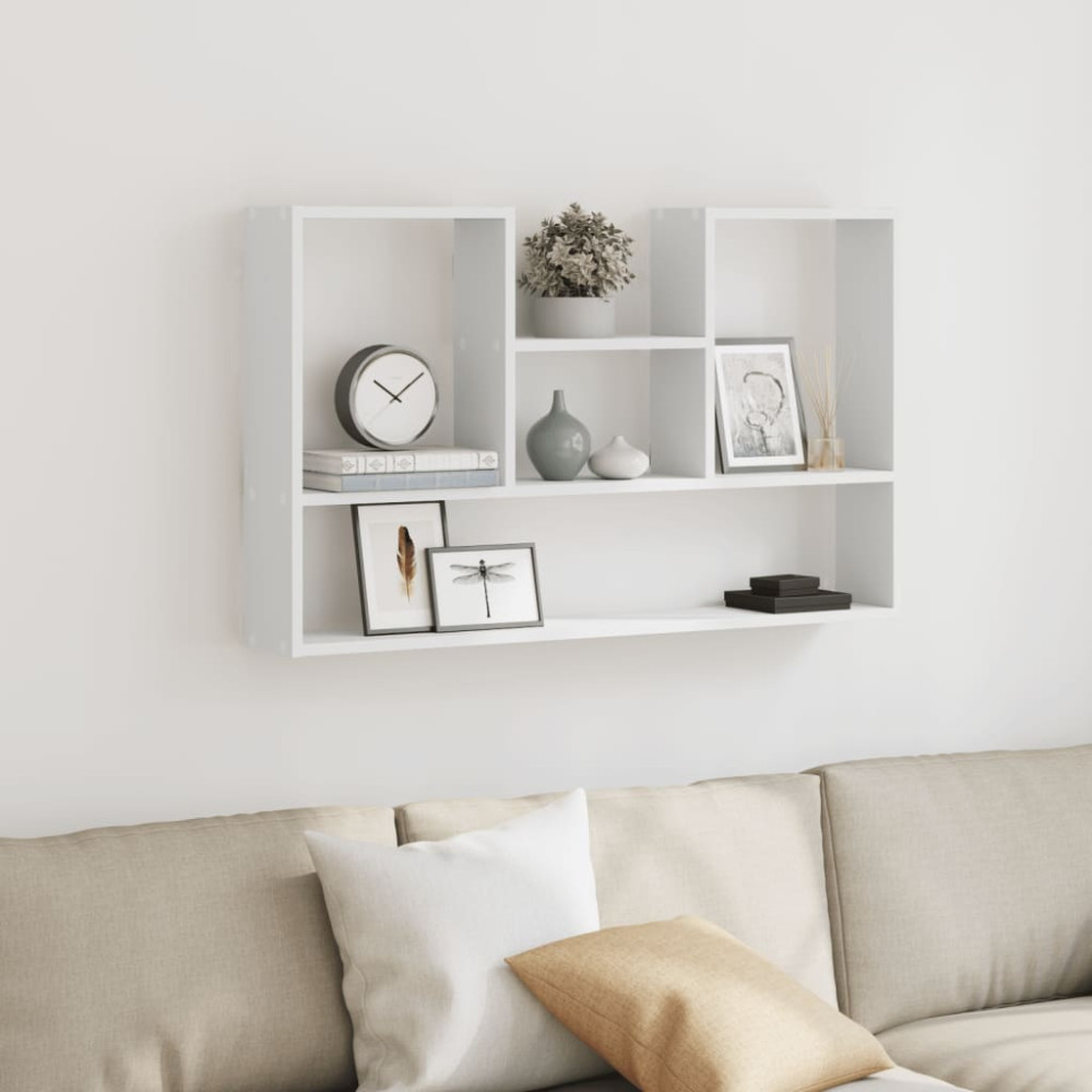 Produktbild för Vägghylla vit 99x15x60 cm konstruerat trä