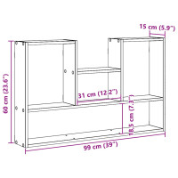 Produktbild för Vägghylla vit 99x15x60 cm konstruerat trä