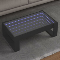 Produktbild för Soffbord med Infinity LEDs svart 90x53x30 cm