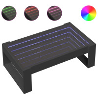 Produktbild för Soffbord med Infinity LEDs svart 90x53x30 cm