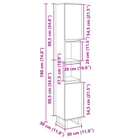 Produktbild för Badrumsskåp sonoma-ek 30x30x190cm konstruerat trä