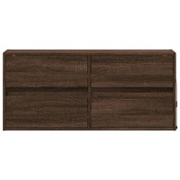 Produktbild för Väggmonterad tv-bänk LEDs brun ek 100x31x45 cm