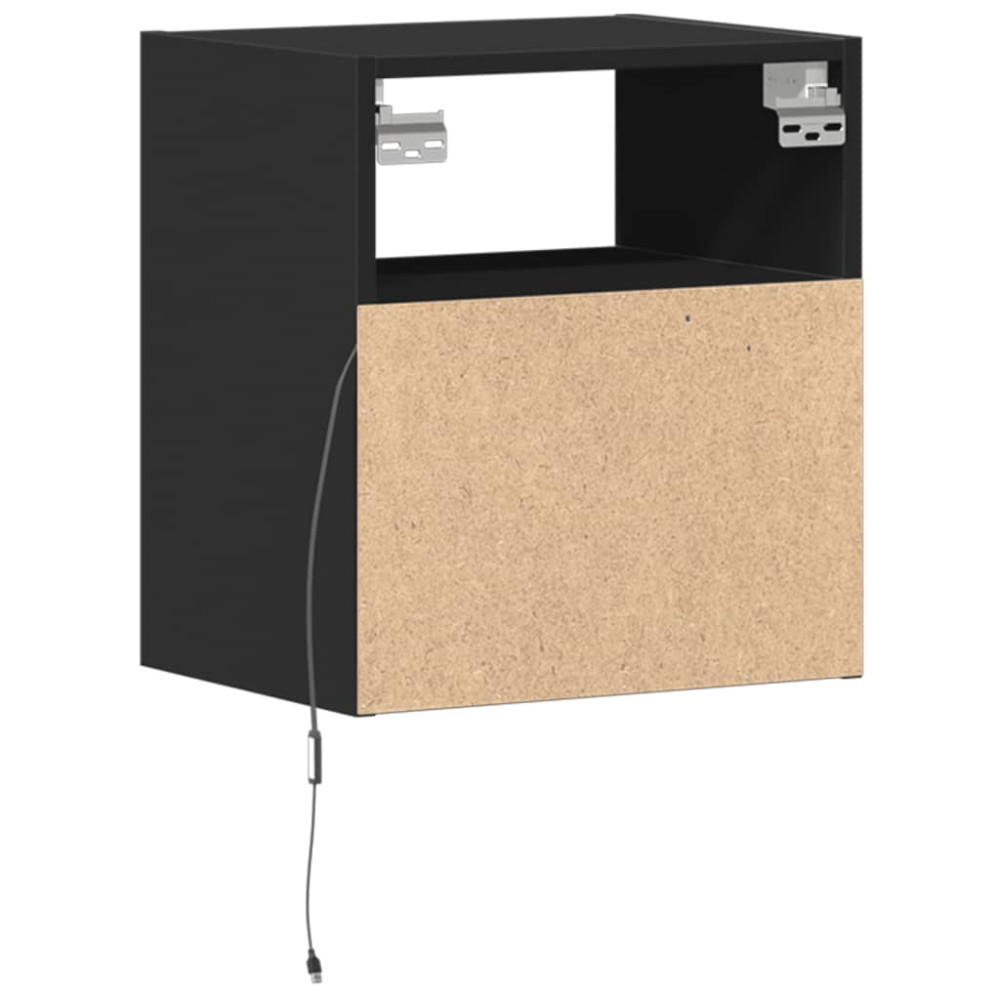 Produktbild för Väggmonterad tv-bänk LED 2 st svart 41x31x45 cm