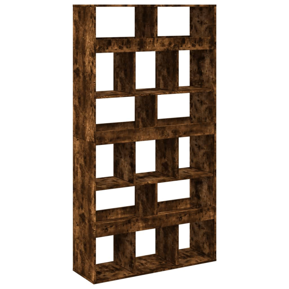 Produktbild för Rumsavdelare rökfärgad ek 100x33x187,5 cm konstruerat trä