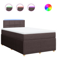 Produktbild för Ramsäng med madrass mörkbrun 120x190 cm tyg