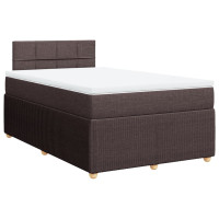 Produktbild för Ramsäng med madrass mörkbrun 120x190 cm tyg