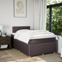 Produktbild för Ramsäng med madrass mörkbrun 120x190 cm tyg